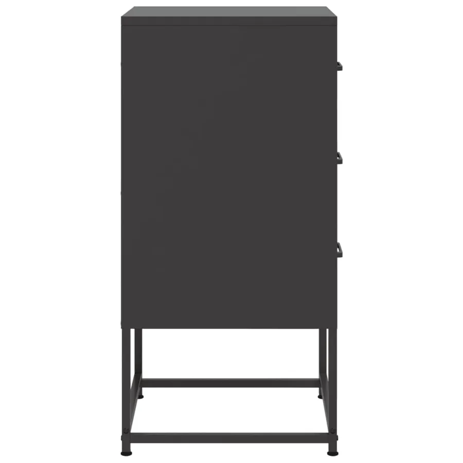 Table de chevet noir 36x39x78 cm acier - 7