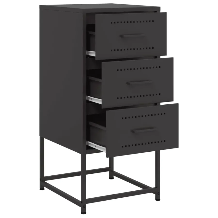 Table de chevet noir 36x39x78 cm acier - 9