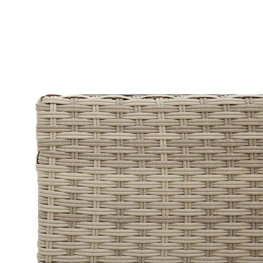 Canapé de jardin et table et coussins en forme de L gris clair - 11