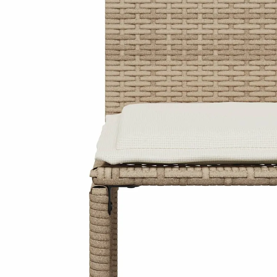 Ensemble à manger de jardin et coussins 7 pcs beige poly rotin - 10