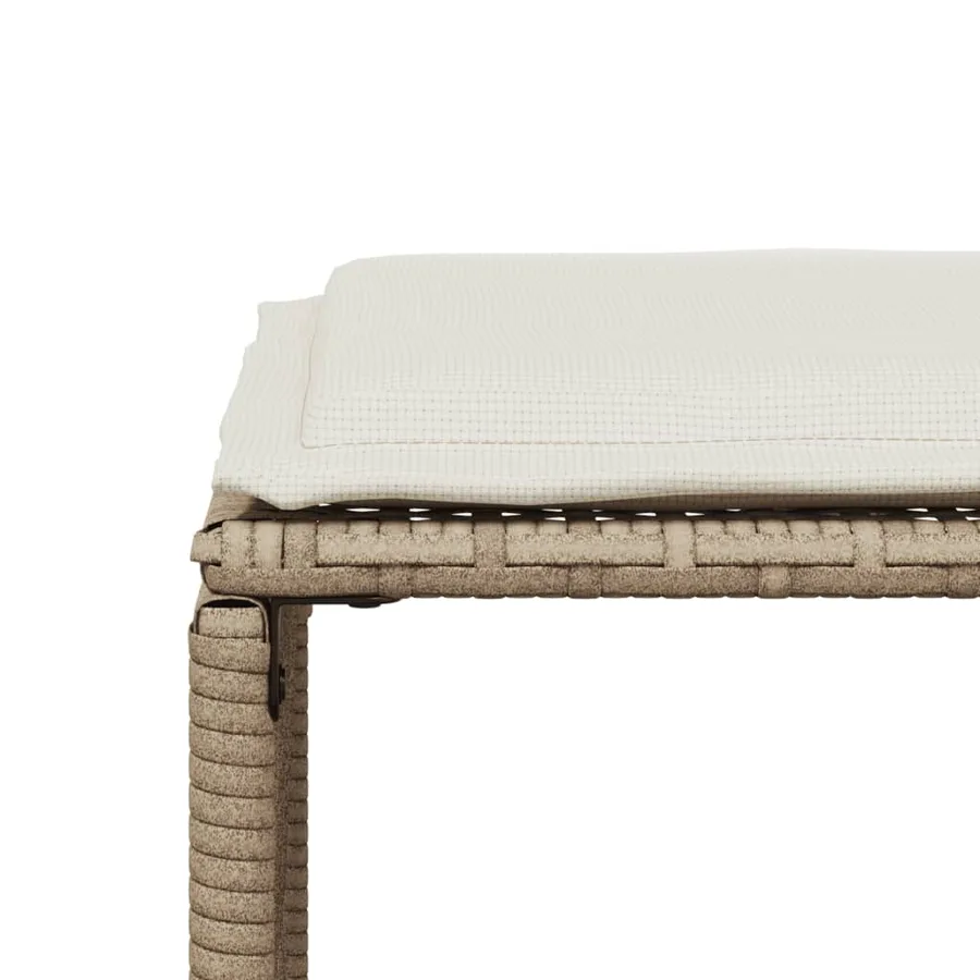 Ensemble à manger de jardin et coussins 7 pcs beige poly rotin - 11