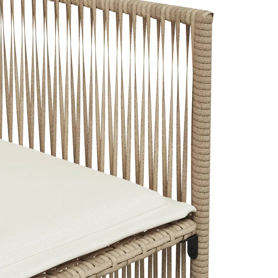 Ensemble à manger de jardin et coussins 7 pcs beige poly rotin - 9