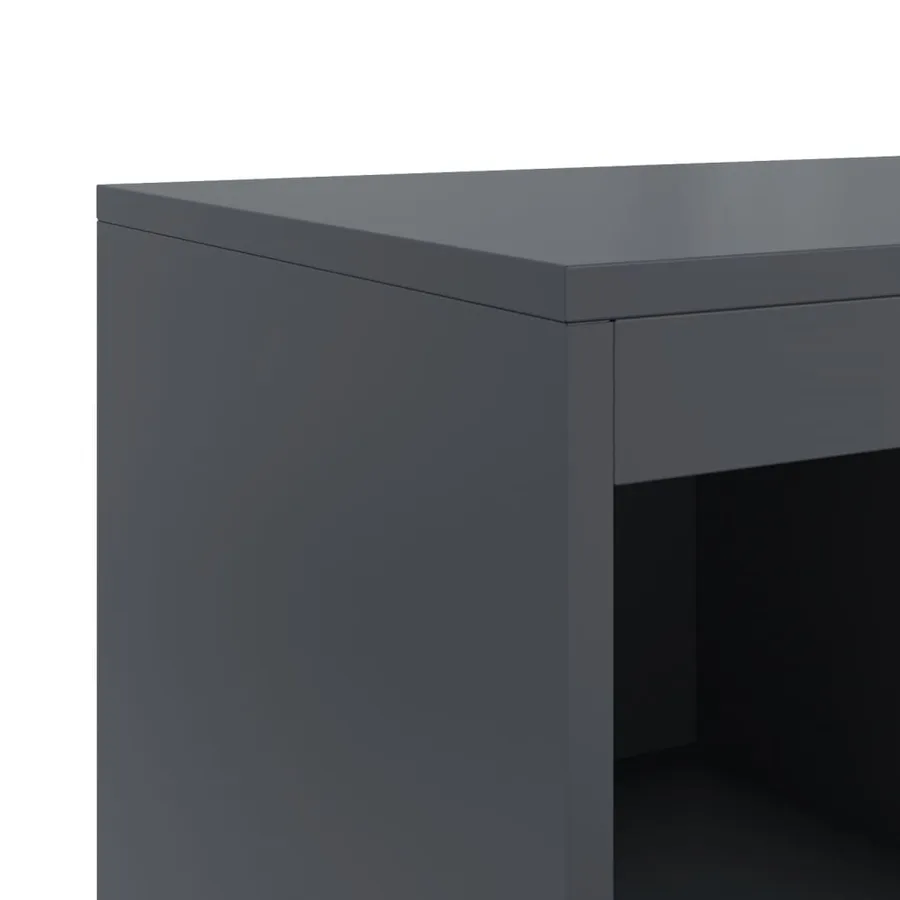 Buffet anthracite 100,5x39x107 cm acier - 12