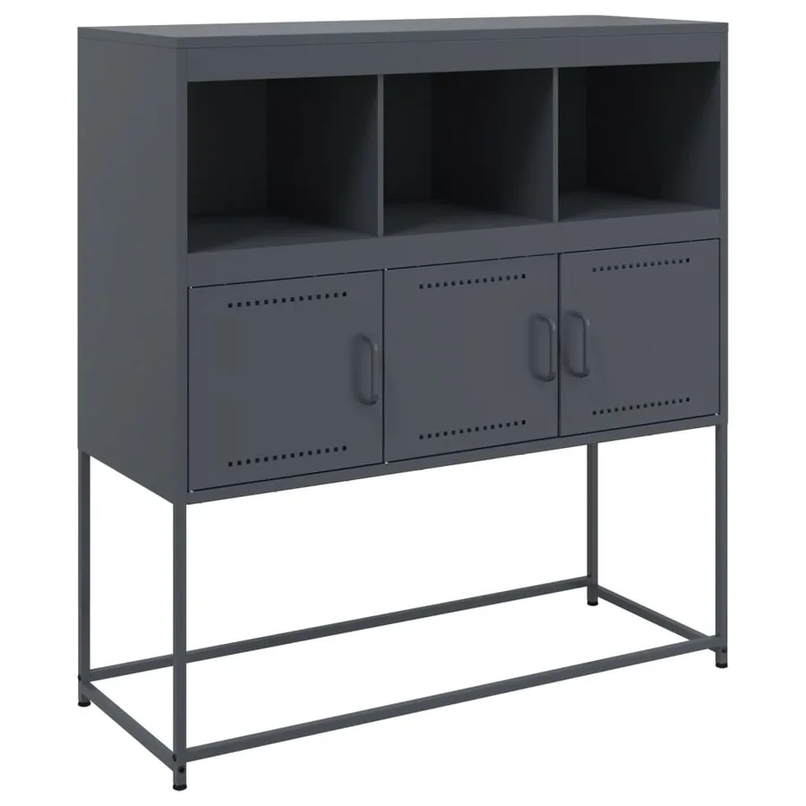 Buffet anthracite 100,5x39x107 cm acier - 2