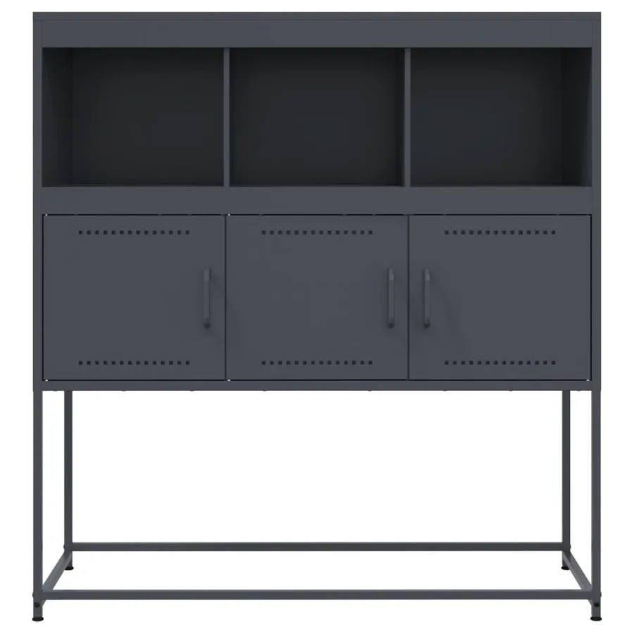 Buffet anthracite 100,5x39x107 cm acier - 6