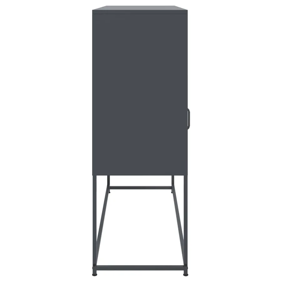Buffet anthracite 100,5x39x107 cm acier - 7