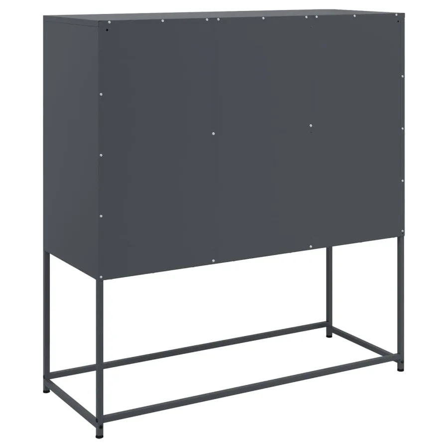 Buffet anthracite 100,5x39x107 cm acier - 8