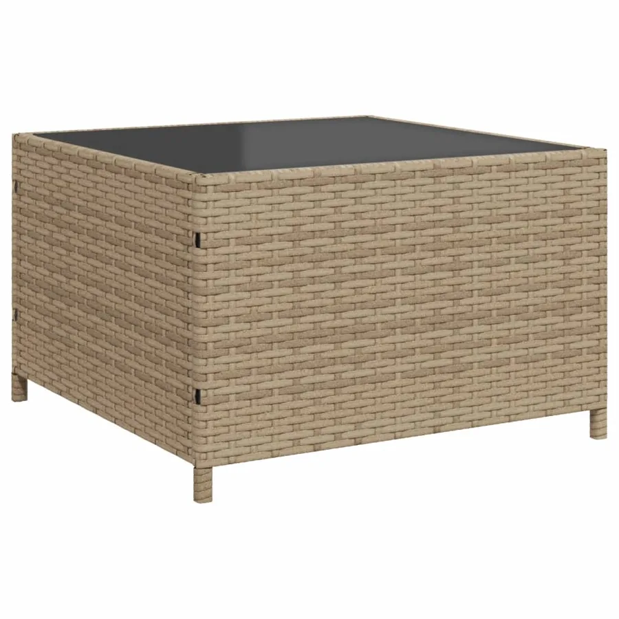 Canapé de jardin avec table et coussins en forme de L beige - 8