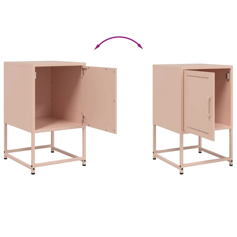 Table de chevet rose 36x39x60,5 cm acier - 10