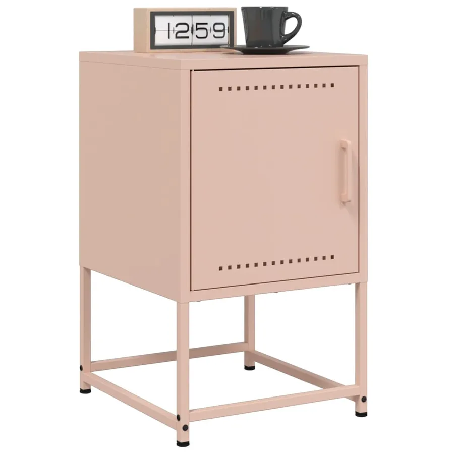 Table de chevet rose 36x39x60,5 cm acier - 4