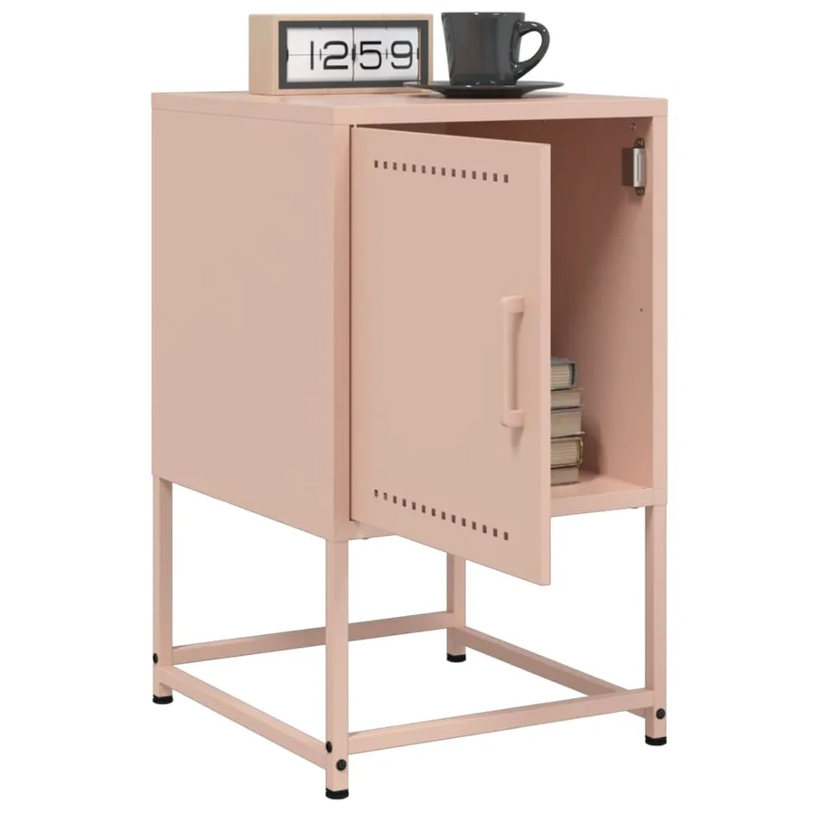 Table de chevet rose 36x39x60,5 cm acier - 5