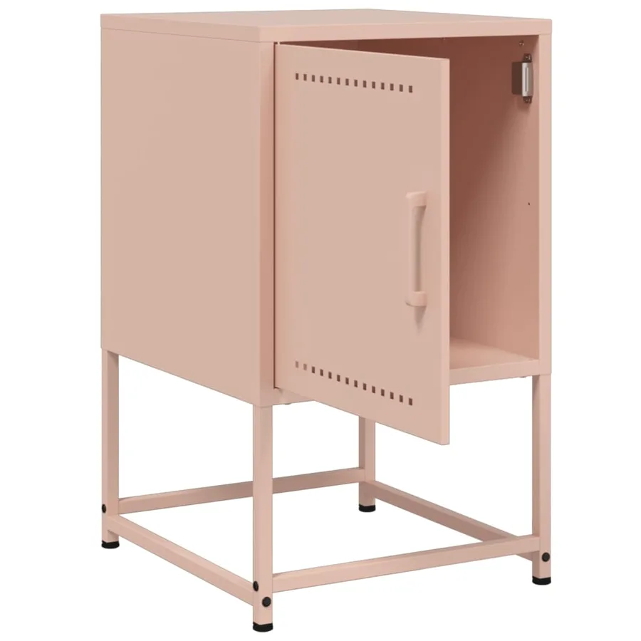 Table de chevet rose 36x39x60,5 cm acier - 9