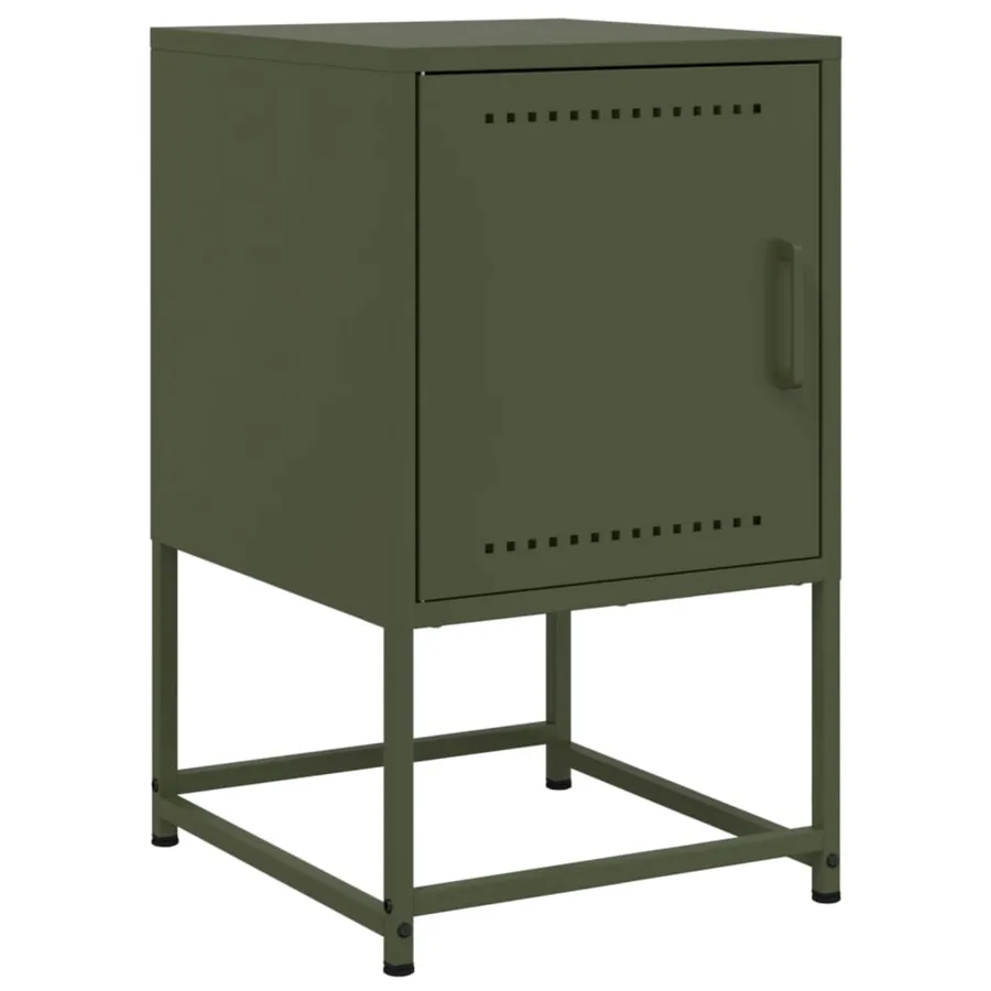 Tables de chevet 2 pcs vert olive 36x39x60,5 cm acier - 6
