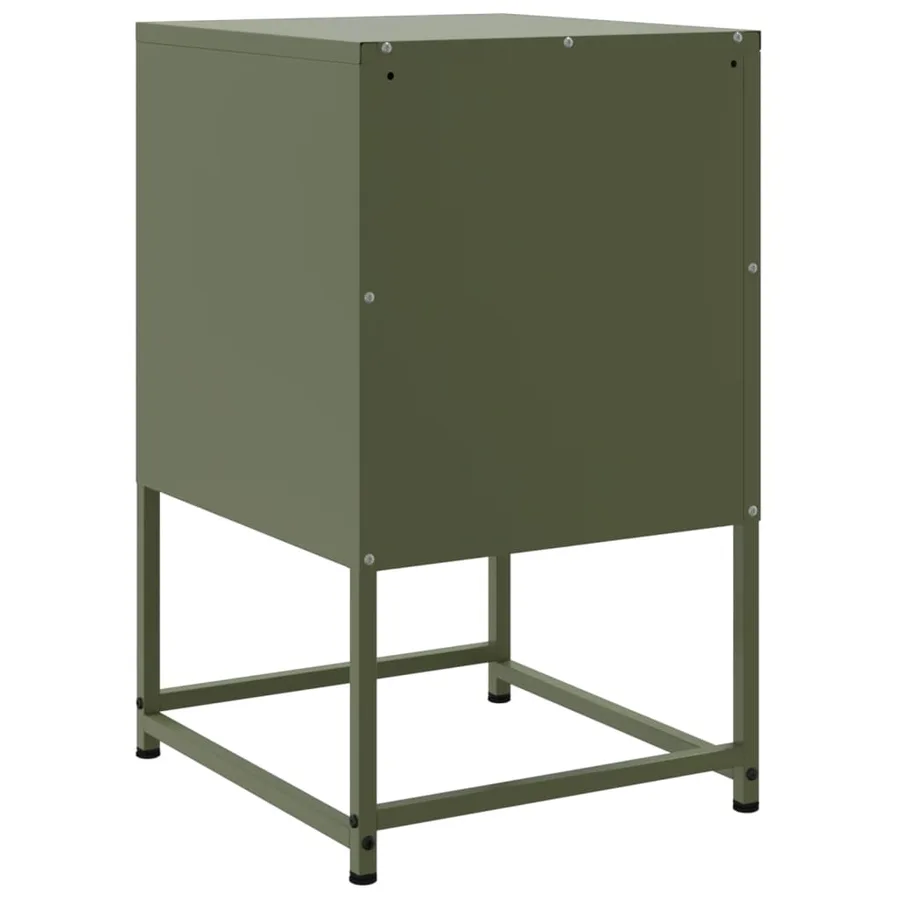 Tables de chevet 2 pcs vert olive 36x39x60,5 cm acier - 8