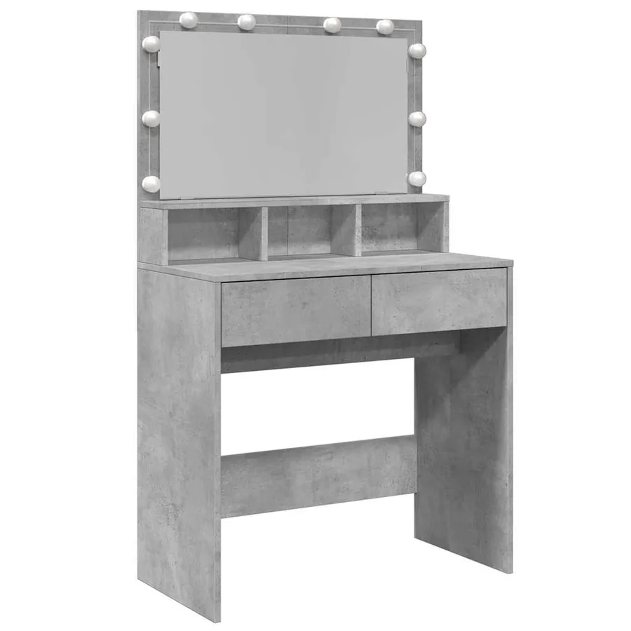 Coiffeuse avec LED gris béton 80x41x134,5 cm - 2