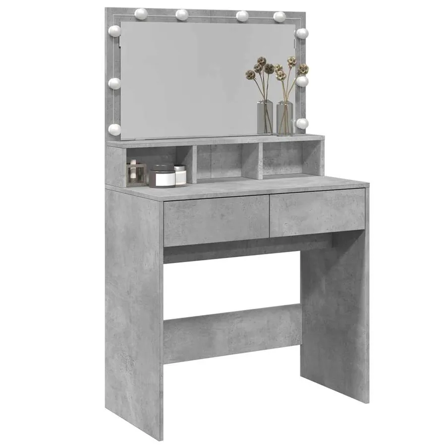 Coiffeuse avec LED gris béton 80x41x134,5 cm - 4