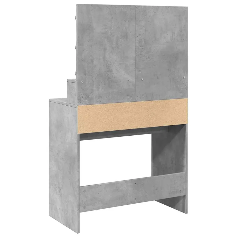 Coiffeuse avec LED gris béton 80x41x134,5 cm - 7