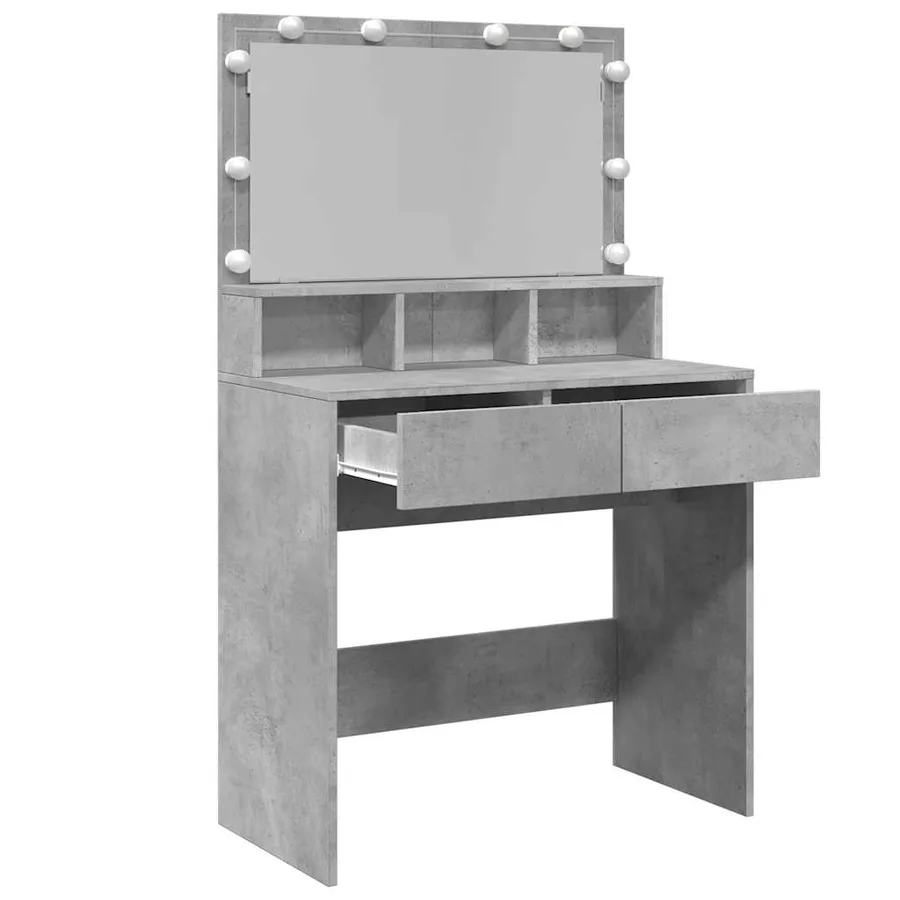 Coiffeuse avec LED gris béton 80x41x134,5 cm - 9