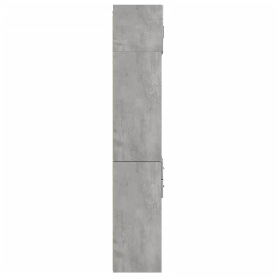 Armoire de rangement gris béton 70x42,5x225cm bois d'ingénierie - 7