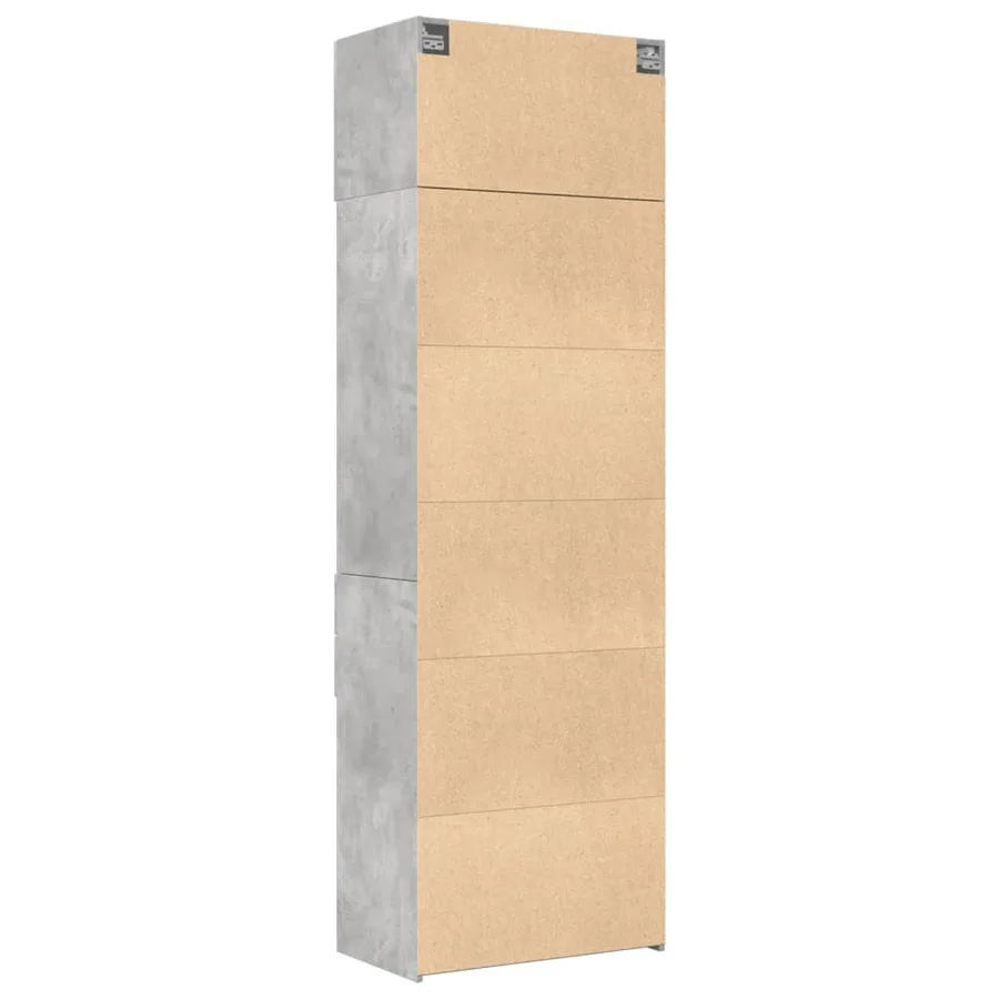 Armoire de rangement gris béton 70x42,5x225cm bois d'ingénierie - 8