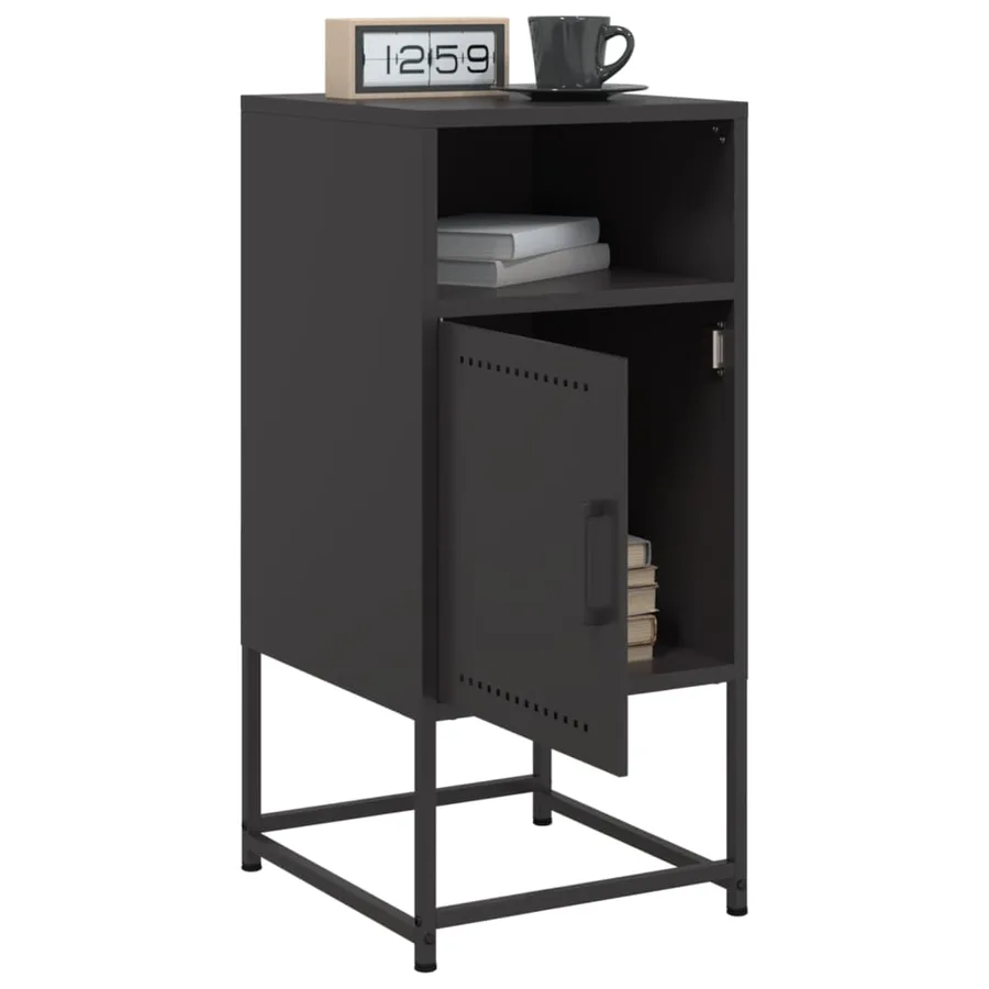 Tables de chevet 2 pcs noir 36x39x78 cm acier - 3
