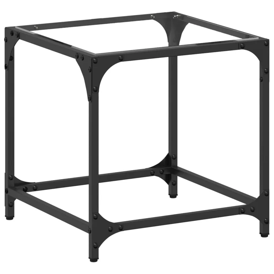 Table basse avec dessus en verre transparent 40x40x40 cm acier - 2