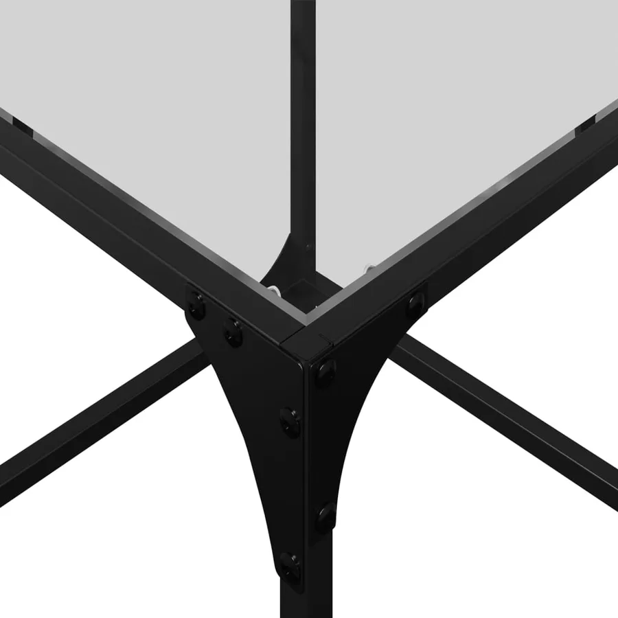 Table basse avec dessus en verre transparent 40x40x40 cm acier - 8