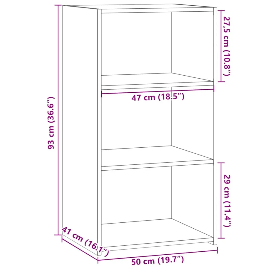 Buffet chêne fumé 50x41x93 cm bois d'ingénierie - 9