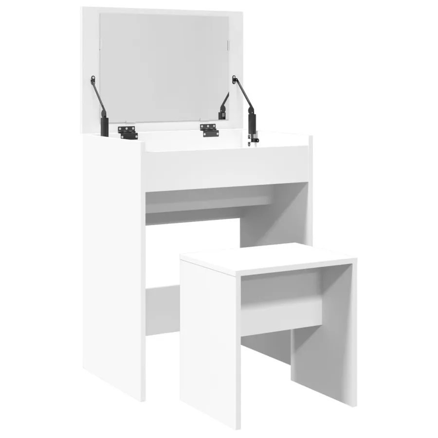 Coiffeuse et tabouret blanc 60x40x113,5 cm - 8
