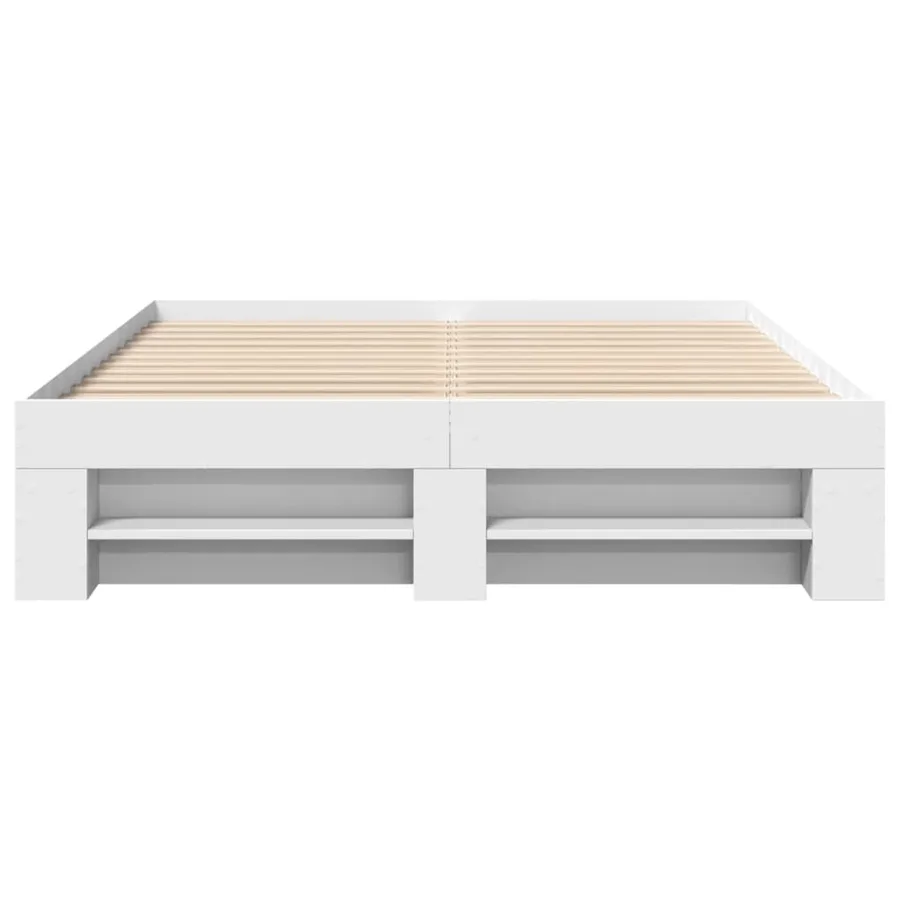 Cadre de lit sans matelas blanc 140x200 cm bois d'ingénierie - 5