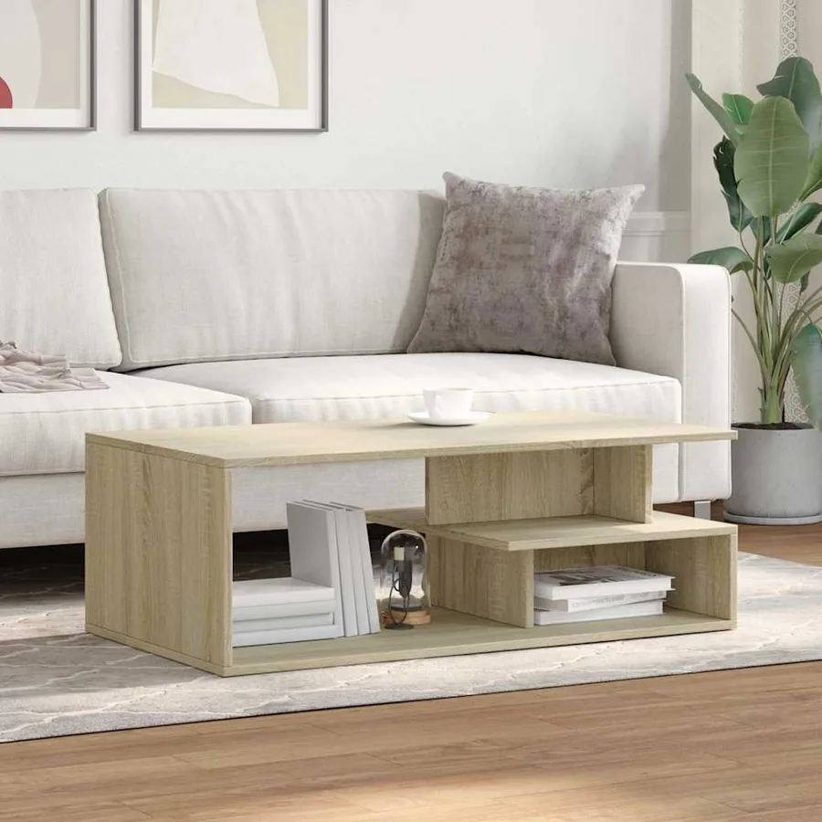 Table basse chêne sonoma 102x55x35 cm bois d'ingénierie - 3