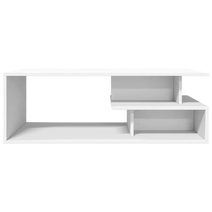 Table basse blanc 102x55x35 cm bois d'ingénierie - 4