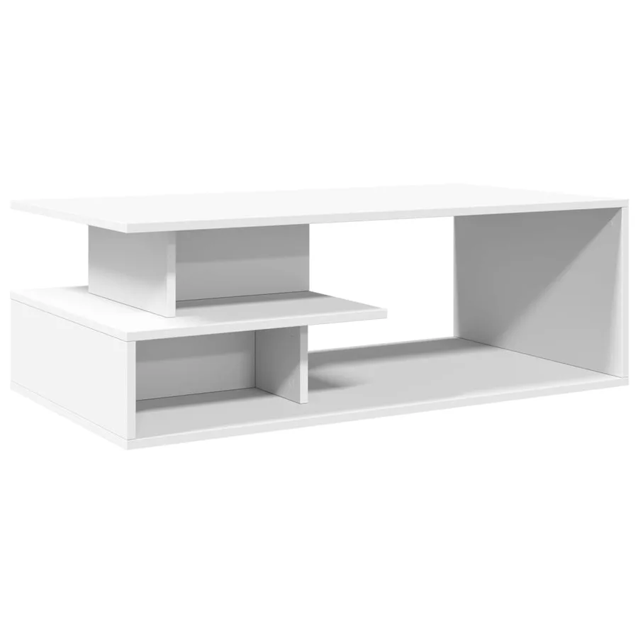 Table basse blanc 102x55x35 cm bois d'ingénierie - 6