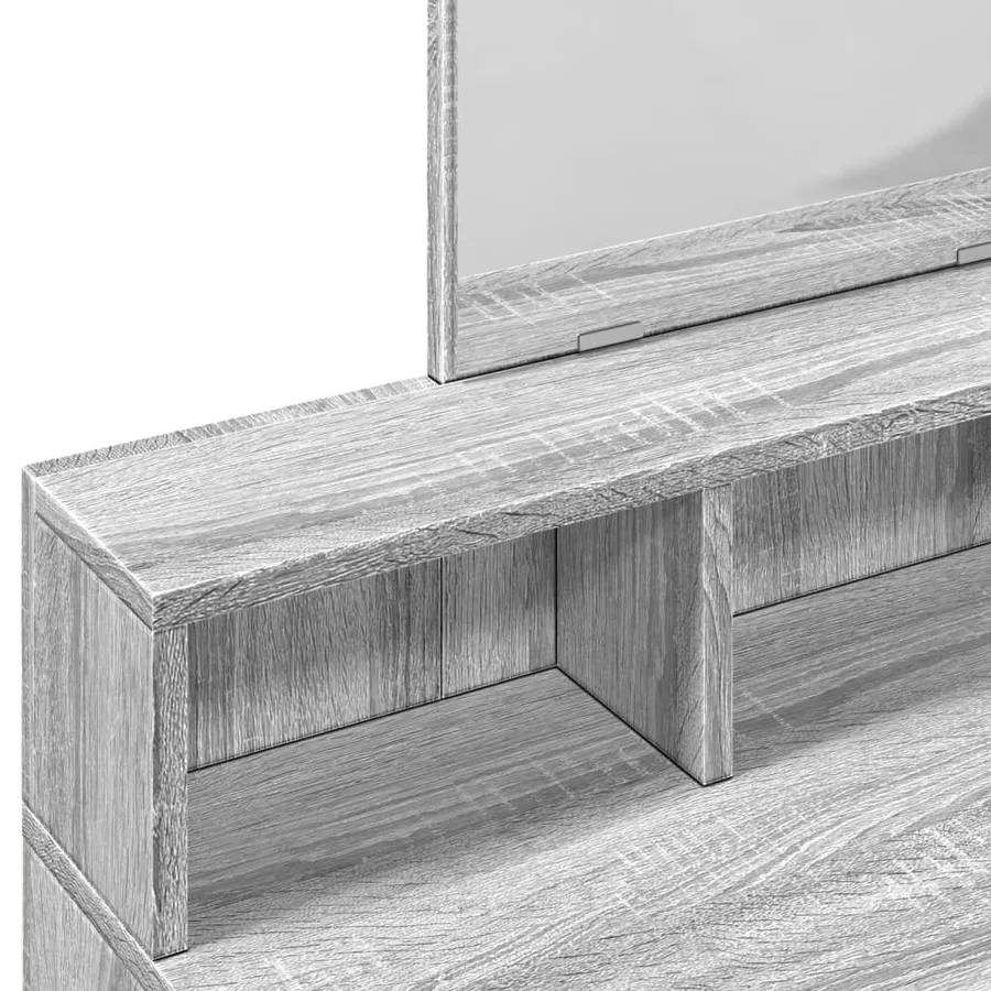 Coiffeuse avec miroir sonoma gris 80x41x144,5 cm - 7