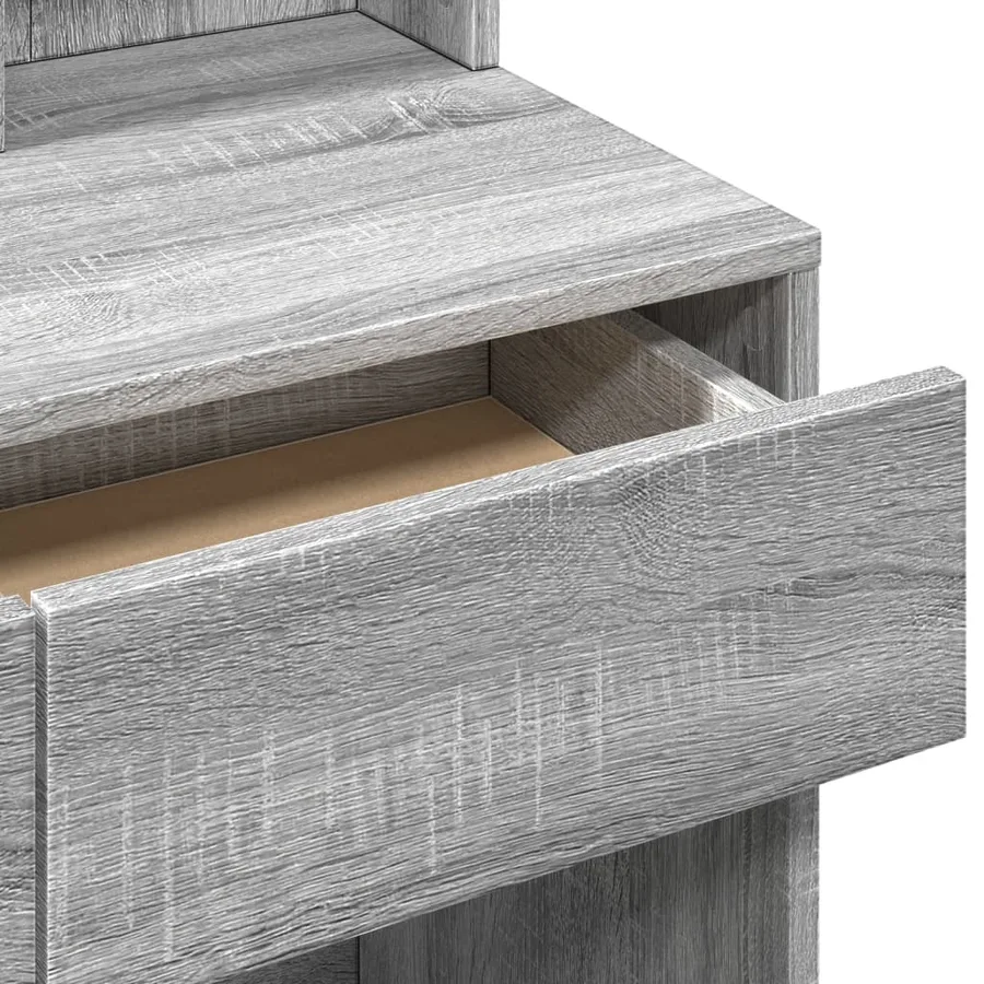 Coiffeuse avec miroir sonoma gris 80x41x144,5 cm - 8