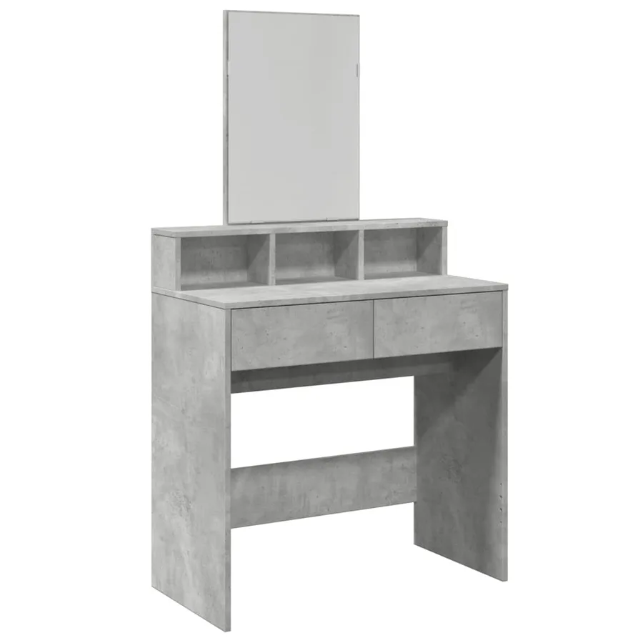 Coiffeuse avec miroir gris béton 80x41x144,5 cm - 2