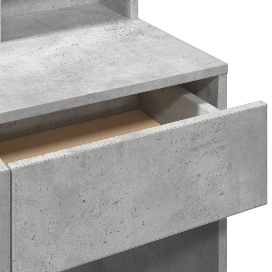 Coiffeuse avec miroir gris béton 80x41x144,5 cm - 8