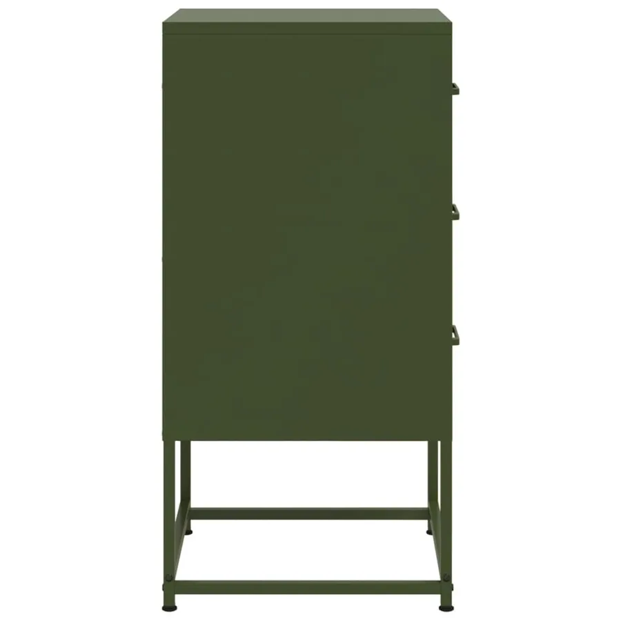 Table de chevet vert olive 36x39x78 cm acier - 7