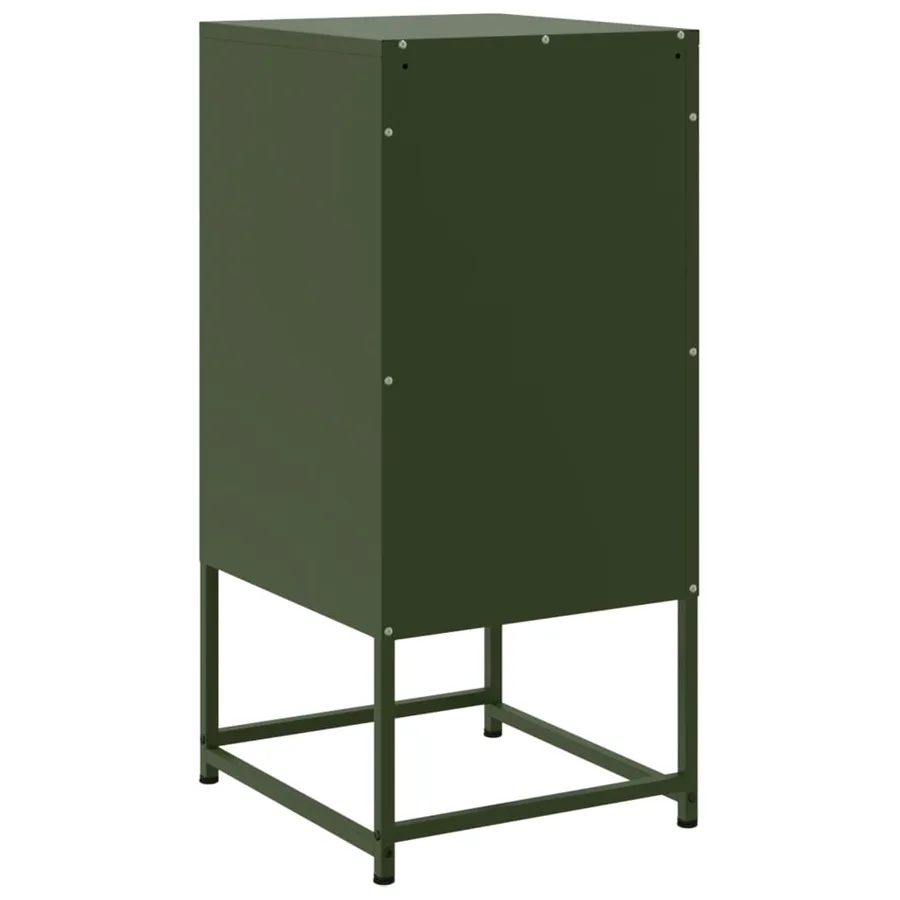 Table de chevet vert olive 36x39x78 cm acier - 8