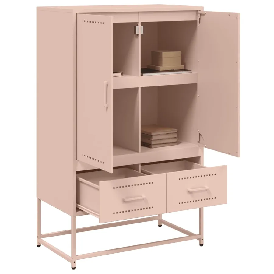 Buffet haut rose 68x39x111,5 cm acier - 4