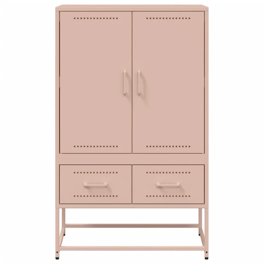 Buffet haut rose 68x39x111,5 cm acier - 5