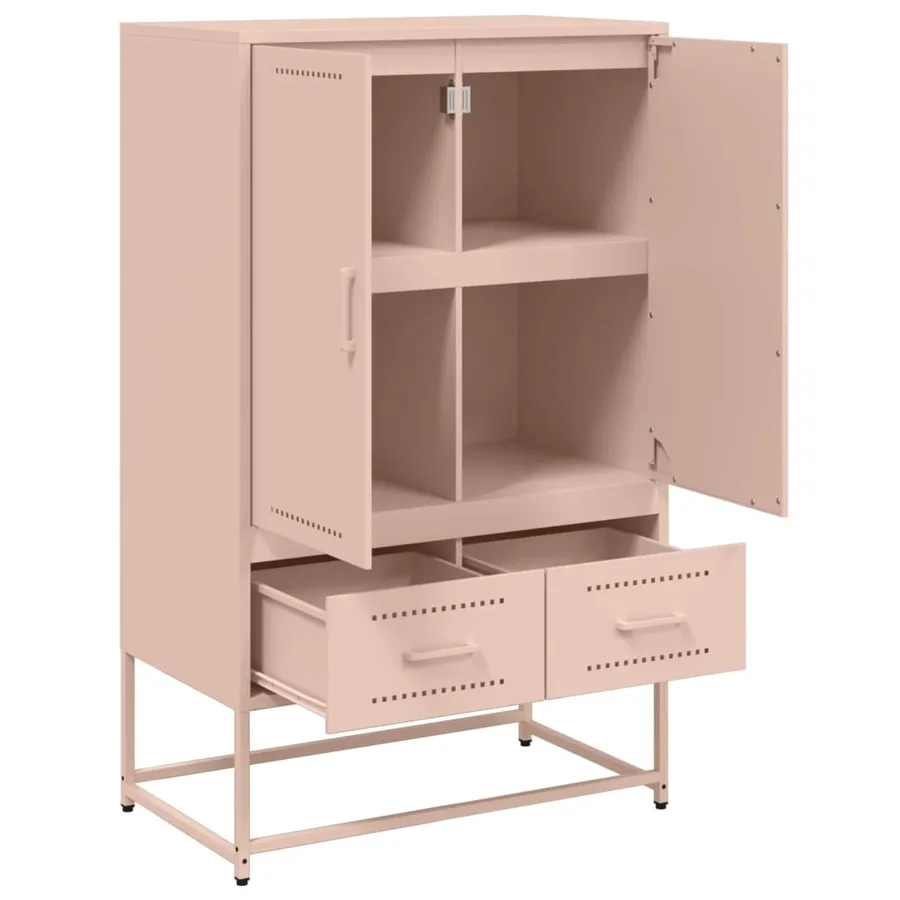 Buffet haut rose 68x39x111,5 cm acier - 8