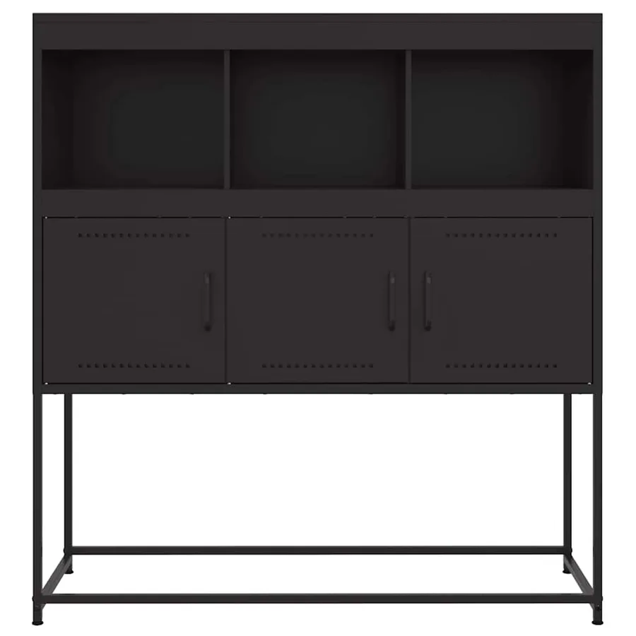 Buffet noir 100,5x39x107 cm acier - 6