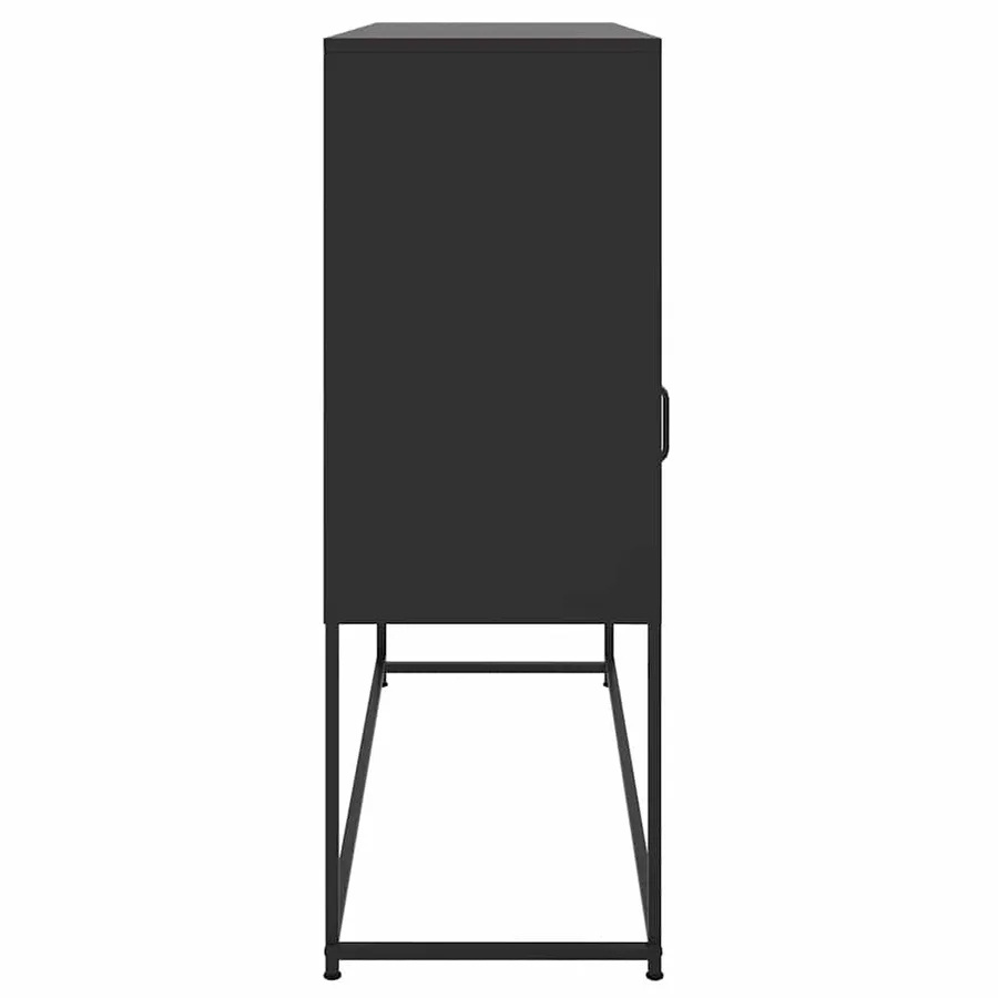 Buffet noir 100,5x39x107 cm acier - 7