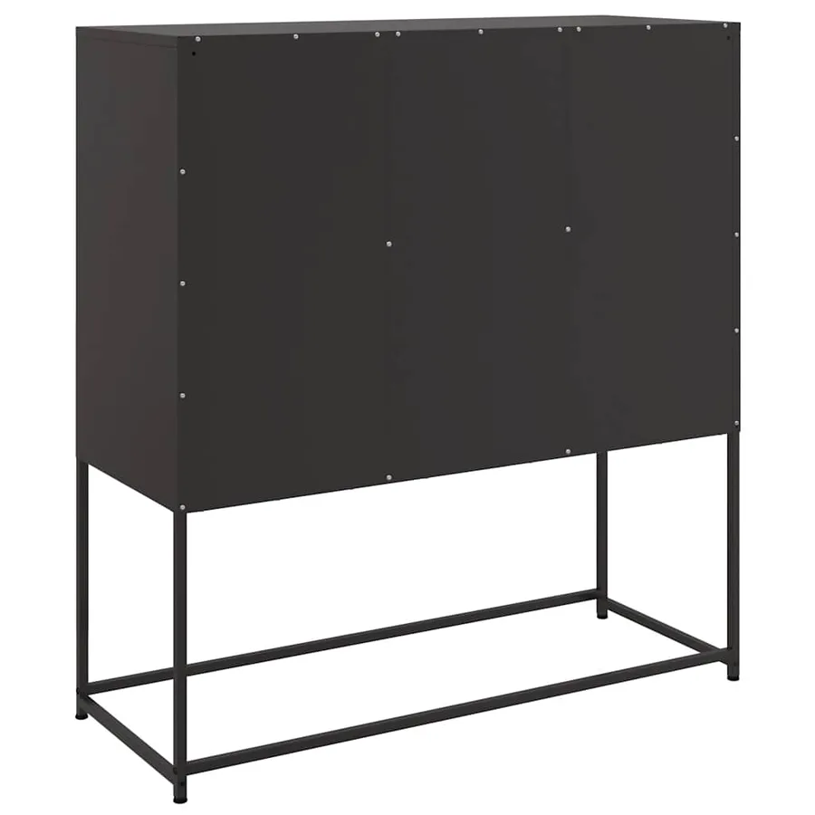 Buffet noir 100,5x39x107 cm acier - 8