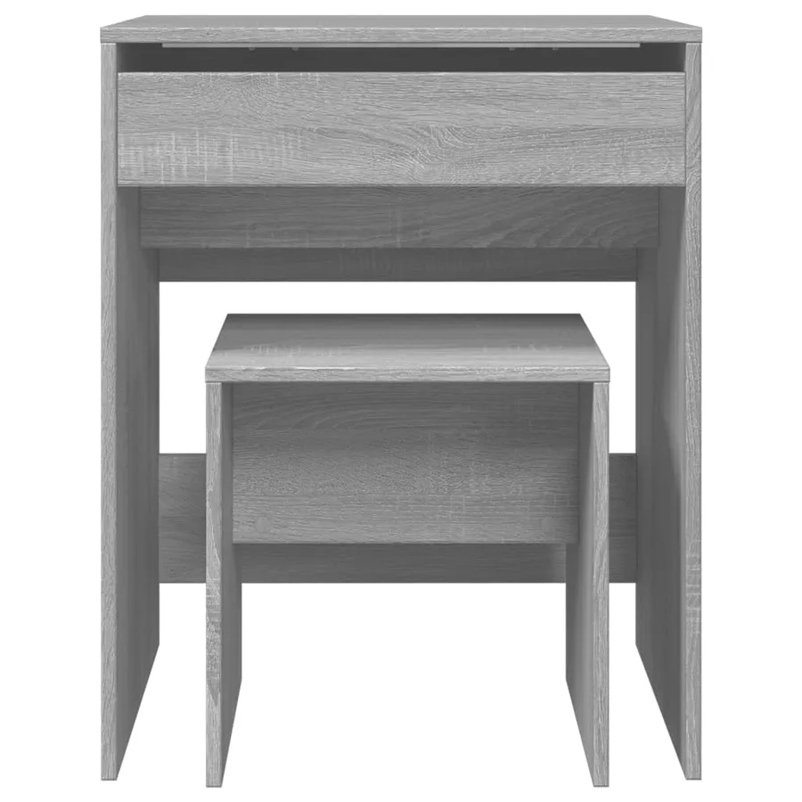 Coiffeuse et tabouret sonoma gris 60x40x113,5 cm - 5