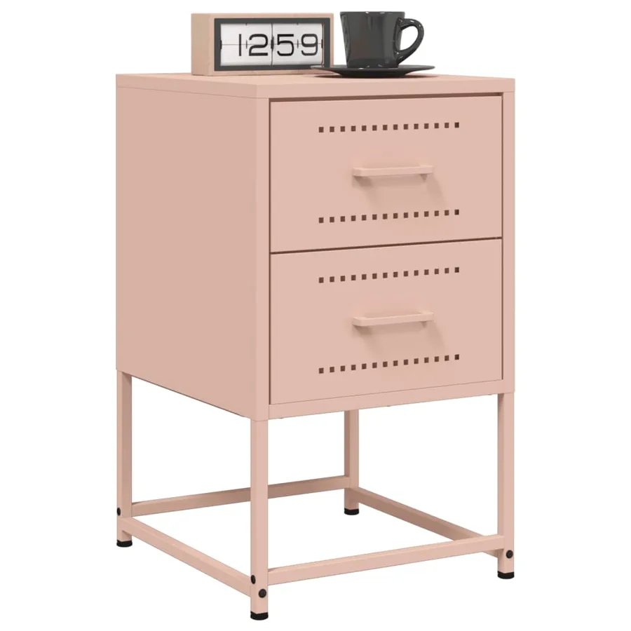 Table de chevet rose 36x39x60,5 cm acier - 5
