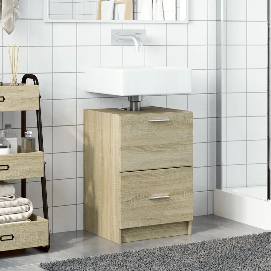 Armoire d'évier chêne sonoma 40x37x59 cm bois d'ingénierie - 3