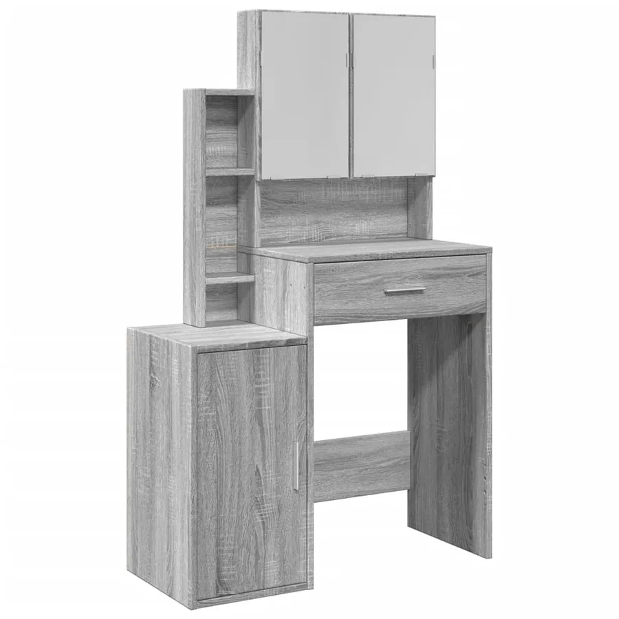 Coiffeuse avec armoire sonoma gris 80x35x132 cm - 2