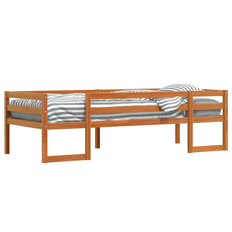 Cadre de lit pour enfants sans matelas cire marron 90x190 cm - 4